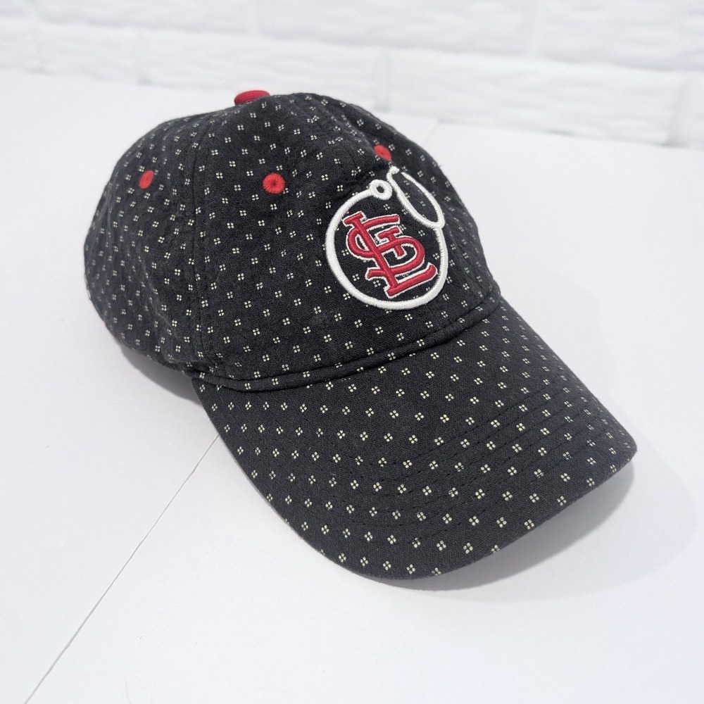 St. Louis Cardinals Nursing Stethoscope Baseball Cap Navy Blue Polka Dot Hat